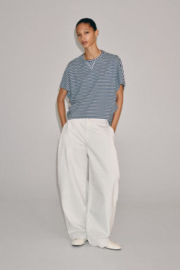 CAMISETA OVERSIZED RAYAS / Azules