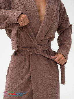 Жаккардовый мужской махровый халат с шалькой МЗ-11 (118)