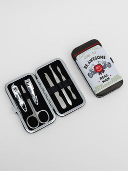 Набор маникюрный REAL MAN, 6 предметов, в футляре, в PVC - коробке, разноцветный