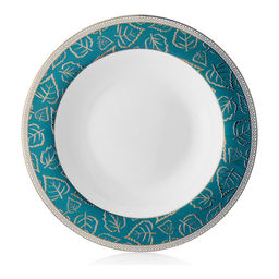 Тарелка глубокая Walmer Golden Leaves, 0.23 л, цвет зеленый