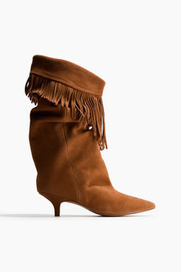 Botas de serraje afelpado con flecos