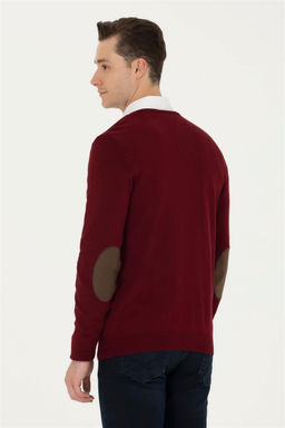 U. S. Polo Assn Мужской бордово-красный базовый свитер - U.s. polo assn фото 5