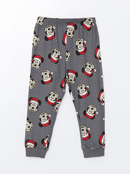 Beli Lastikli Mickey Mouse Bask?l? Erkek Bebek Pijama Alt