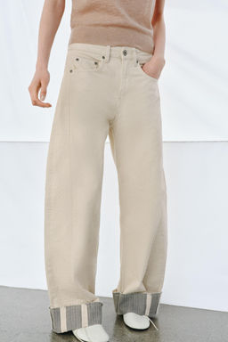 JEANS ZW COLLECTION RELAXED TIRO MEDIO / Crudo - Zara фото 7