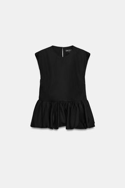 TOP PEPLUM MANGA SISA ZW COLLECTION / Negro - Zara фото 6