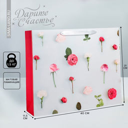 Пакет подарочный ламинированный, упаковка, «Ты прекрасна», L 40 х 31 х 11 см