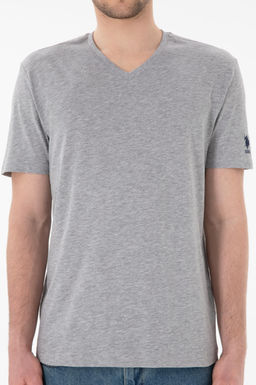 Erkek Regular Fit V Yaka Gri Melanj Basic Ti__rt Sepette S_rpriz _ndirim - U.s. polo assn фото 7