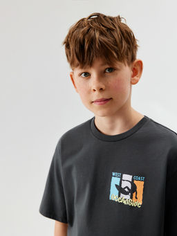 ACOOLA / Футболка детская для мальчиков Ithaca темно-пепельно серый  фото 6