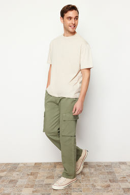 TRENDYOL MAN Ac?k Haki Unisex Regular Fit Lastikli Beli Baglamal? Kargo Cepli Pantolon TMNSS24PL00003 - Trendyolmilla фото 15