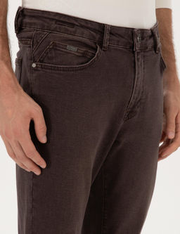 Kahverengi Slim Fit Jean Pantolon