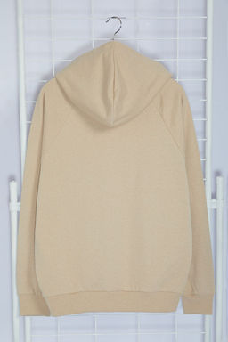 TRENDYOL MAN Bej Unisex Oversize/Genis Kesim Reglan Kol Sloganl? Kapusonlu Sweatshirt TMNAW25SW00156 - Trendyolmilla фото 18