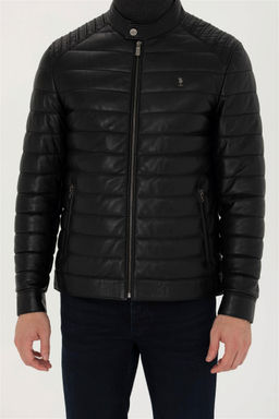 U. S. Polo Assn / Мужская черная кожаная куртка - U.s. polo assn фото 13