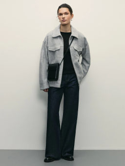 Куртка-бомбер из ткани с шерстью / Zarina  фото 2