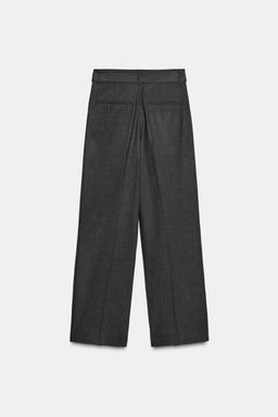 PINSTRIPED TROUSERS WITH BELT - Zara фото 6