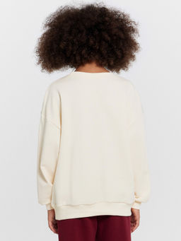 Свитшот для девочек кремовый с принтом Happiness - Mark formelle фото 4