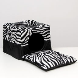 Дом-трансформер квадратный 43 х 43 х 34 см, расцветка зебра - Пижон фото 5