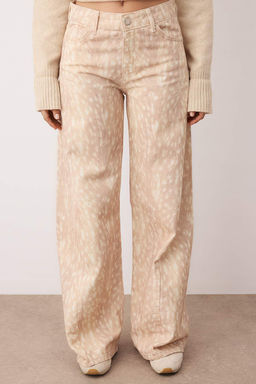 Cok Renkli Animal Bambi Desenli Dusuk Bel Wide Leg Jeans TWOAW26JE00146 - Trendyolmilla фото 3