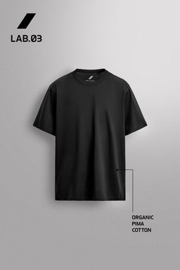 CAMISETA T?CNICA MEZCLA ALGOD?N / Negro - Zara фото 5
