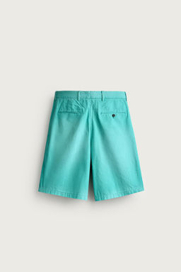 BERMUDA LAVADA RELAXED FIT PLIEGUES / Turquesa - Zara фото 7