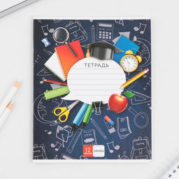 Тетрадь А5, 12 листов на скрепке в линию Школьные принадлежности, 5 видов МИКС, белизна 96% . - Artfox study фото 11