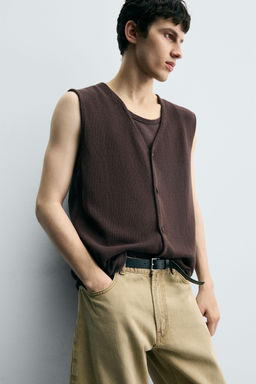 KNIT COTTON WAISTCOAT - Zara фото 5