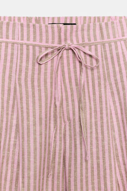 PANTAL?N CORD?N RAYAS CON LINO / Rosa - Zara фото 7