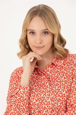 Женское оранжевое тканое платье - U.s. polo assn фото 3