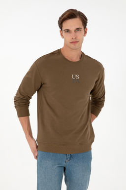 Мужской базовый свитшот цвета хаки Неожиданная скидка в корзине - U.s. polo assn фото 3