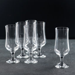 Пивные бокалы Paşabahçe Tulipe, 370 мл, набор 6 шт., стекло, прозрачные