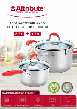 Набор кухонной посуды FANCY 2пр (ковш 1.7л+кастрюля 3.3л)