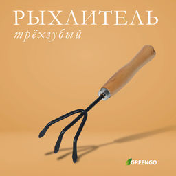 Цена за 4 шт. Рыхлитель, длина 25 см, деревянная ручка, Greengo