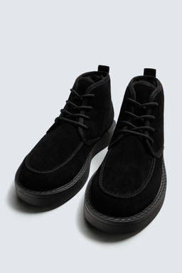 SPLIT SUEDE LACE-UP BOOTS - Zara фото 2