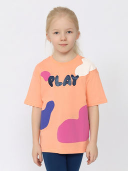 CRB wear/CSKG 63761-47-395 Футболка для девочки,персиковый/Ex.Cherubino