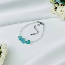 Браслет из Горного Хрусталя и Апатита - Радуга самоцветов фото 2