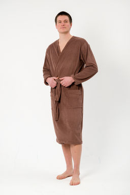 Халат мужской из махры Ренат светло-коричневый - Амадэль фото 10