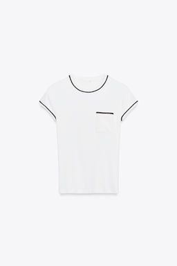T-SHIRT WITH METALLIC THREAD TRIM - Zara фото 12