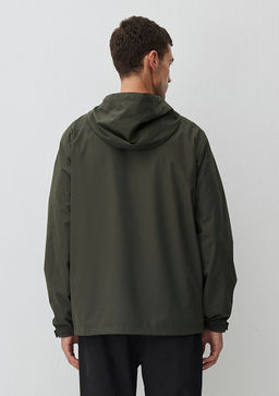 Kapusonlu Haki Ceket - Mavi фото 5