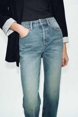 JEANS Z1975 SLIM CROPPED TIRO MEDIO / Azul / Verde - Zara фото 13