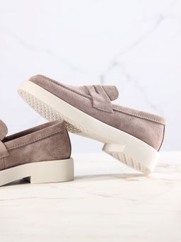 Лоферы туфли 176.1593be.Капучино замша