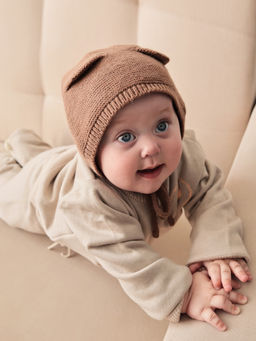 Шапка вязаная детская «Крошка Я», размер 48-50, кофейная
