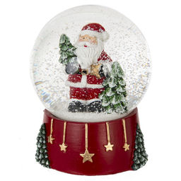 Фигурка декоративная "Дед Мороз/Снеговик/Медвежонок" в стекл шаре, L9 W8 H10 см, 3в.