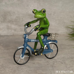 Фигурка Лягушка на велосипеде 17 см / YX69007DH-2 /уп 12/