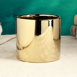 Горшок для цветов «Лайт», d=12 см, h=11 см, керамика, золотистое