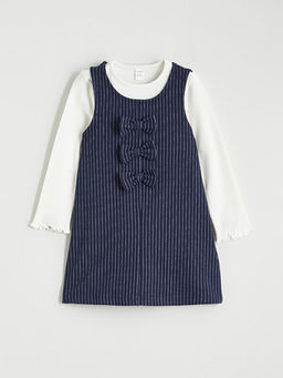 Fiyonklu K?z ?ocuk Elbise ve Bluz