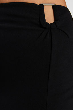 TRENDYOLMILLA Siyah Krep Tokal? Y?rtmac detayl? Maxi Yuksek Bel Esnek Orme Etek TWOAW24ET00054  фото 4