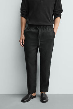 PANTAL?N RELAXED FIT 100% LINO / Negro - Zara фото 10