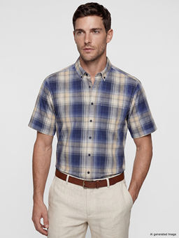Regular Fit Ekose Poplin Erkek G?mlek
