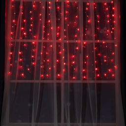 Гирлянда Занавес 1.5?1 м, IP20, прозрачная нить, 180 LED, свечение красное, 8 режимов, 220 В