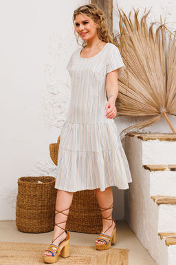 Платье AMORI 9806 полоска голубая  фото 3