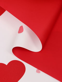 Цена за 20 шт. Пленка для цветов, «Сердца на белом», красная, 57×57 см